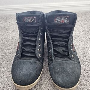 Black Nine High-Top Motorcycle Sneakers